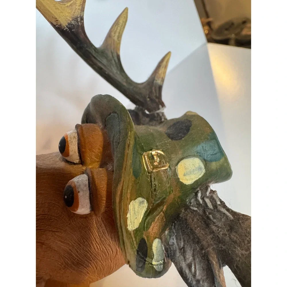 Funny Hunting Deer Wine Bottle Holder Hunter Deer Figurine Bar Decor Cabin Lodge